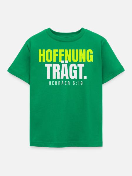 Hoffnung trägt – Hebräer 6,19 - Kinder T-Shirt - Kelly Green