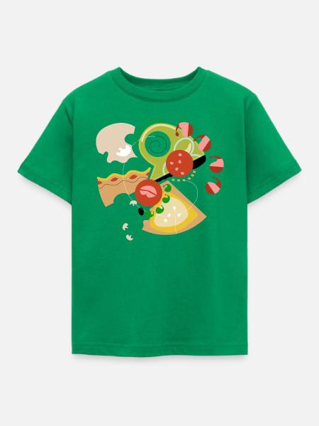 Abstrakt_Pizza - Kinder T-Shirt - Kelly Green