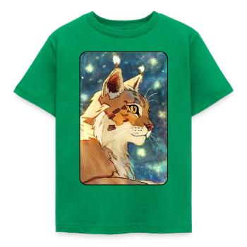 Luchs im Profil - Kinder T-Shirt - Kelly Green - Vorne - AI Model Kid Male (0cm)