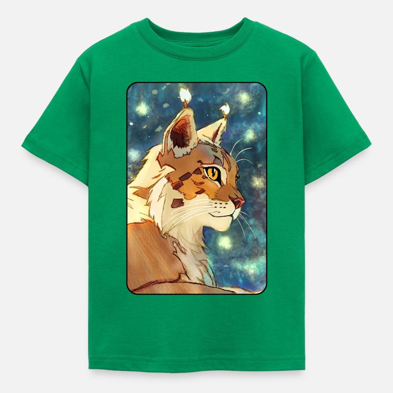 Luchs im Profil - Kinder T-Shirt - Kelly Green