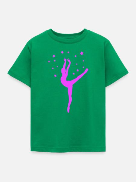 Neon-Tänzerin im Sternenzauber - Kinder T-Shirt - Kelly Green