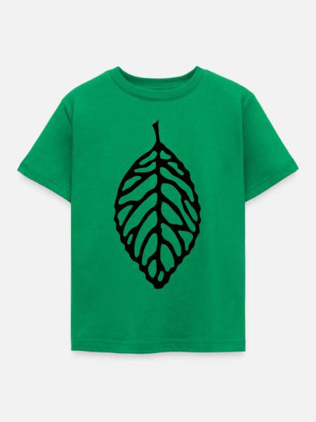 Schwarzes Blatt des Waldes - Kinder T-Shirt - Kelly Green