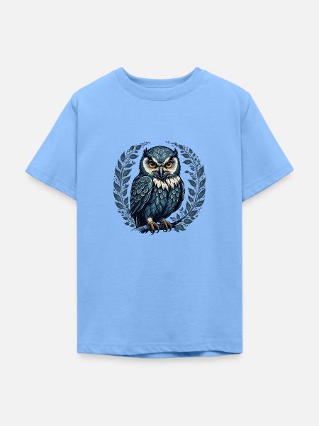 Eule in blau - Teenager T-Shirt - Himmelblau
