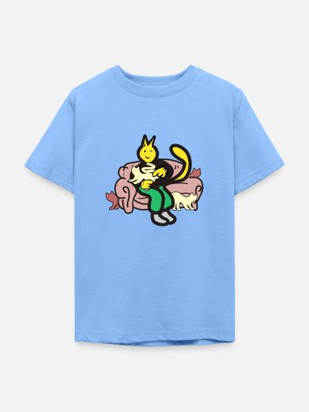 Katzen person - Teenager T-Shirt - Himmelblau