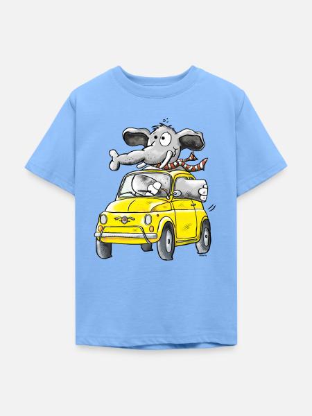 Elefantenrollschuh - Auto - Teenager T-Shirt - Himmelblau