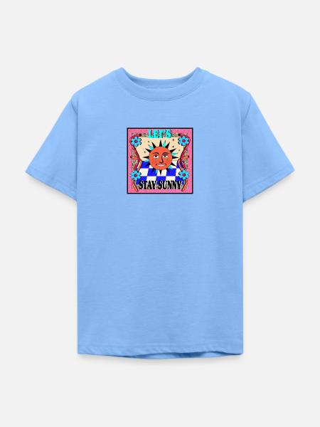 Stay Sunny_ Retro Design - Teenager T-Shirt - Himmelblau