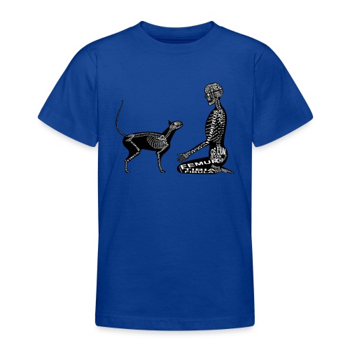 Esqueleto humano y de gato - Camiseta adolescente