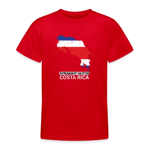 Straight Outta Costa Rica country map &flag - Teenage T-Shirt