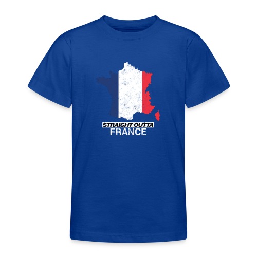 Straight Outta France country map &flag - Teenage T-Shirt