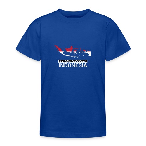 Straight Outta Indonesia country map & flag - Teenage T-Shirt