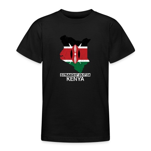 Straight Outta Kenya country map & flag - Teenage T-Shirt