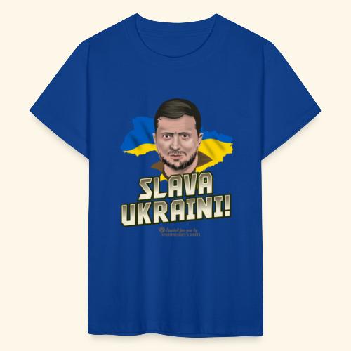 Zelensky Porträt und Slogan Ruhm der Ukraine - Teenager T-Shirt