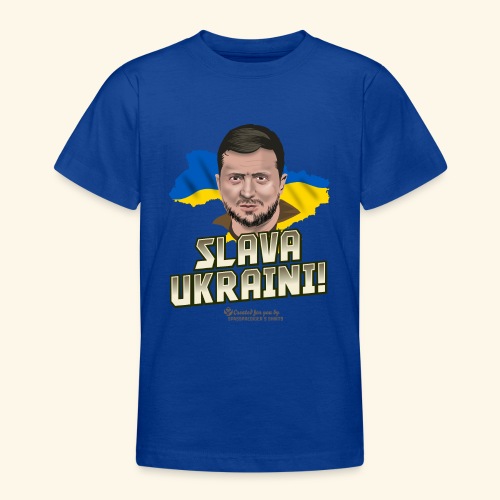 Zelensky Porträt und Slogan Ruhm der Ukraine - Teenager T-Shirt
