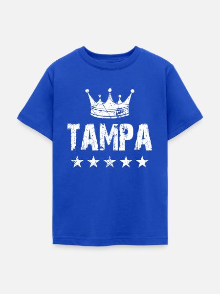 Tampa Krone Sterne - Teenager T-Shirt - Royalblau