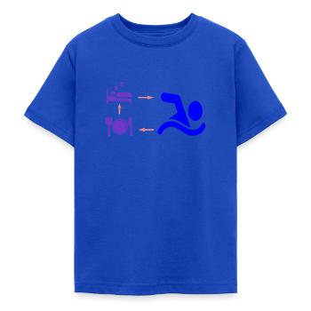 Geschenk für Schwimmer: Eat Sleep Swim Repeat - Teenager T-Shirt - Royalblau - Vorne - AI Model Teenager Male light (155cm)