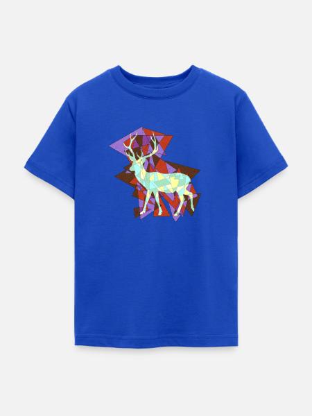 Hirsch - Abstrakt - Teenager T-Shirt - Royalblau