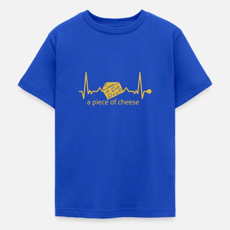 Cheese love - J’aime le fromage (un morceau de fromage) - T-shirt Ado - bleu royal