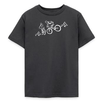 Des vététistes en tournée - T-shirt Ado - charbon - Devant - AI Model Teenager Male light (155cm)
