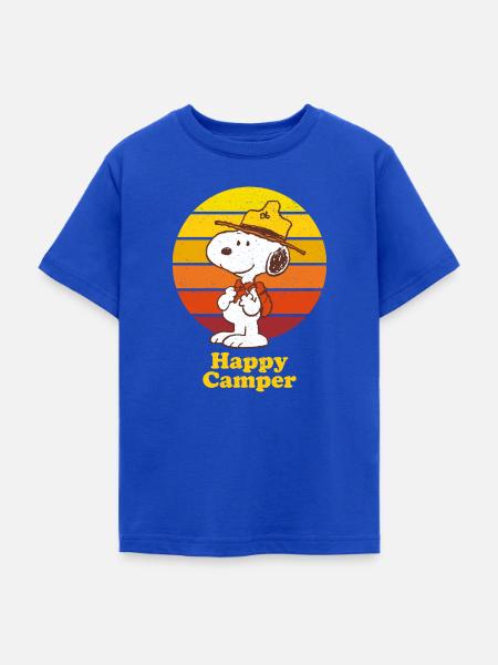 Peanuts Snoopy Happy Camper Camping - Teenager T-Shirt - Royalblau