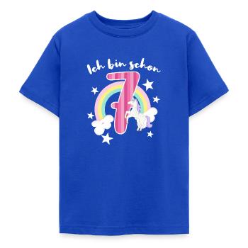 7. geburtstag 7 jahre alt mädchen - Teenager T-Shirt - Royalblau - Vorne - AI Model Teenager Male light (155cm)