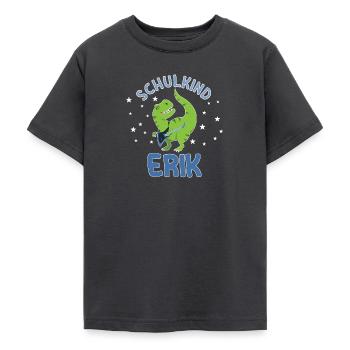 Einschulung Schulkind Erik - Teenager T-Shirt - Dunkelgrau - Vorne - AI Model Teenager Male light (155cm)