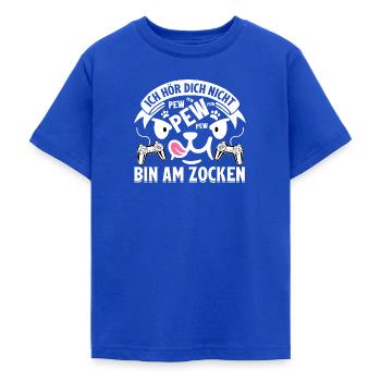 Ich hör dich nicht - pew - bin am zocken - Teenager T-Shirt - Royalblau - Vorne - AI Model Teenager Male light (155cm)
