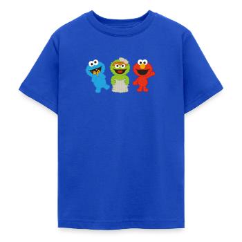 Sesamstraße Baby Krümelmonster, Oscar & Elmo - Teenager T-Shirt - Royalblau - Vorne - AI Model Teenager Male light (155cm)