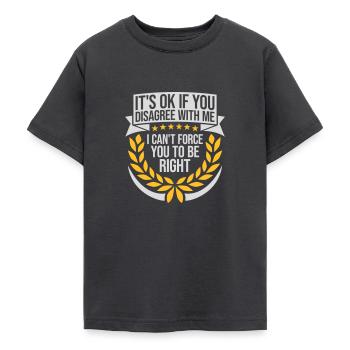 you disagree with me - Teenage T-Shirt - dark grey - Front - AI Model Teenager Male light (155cm)