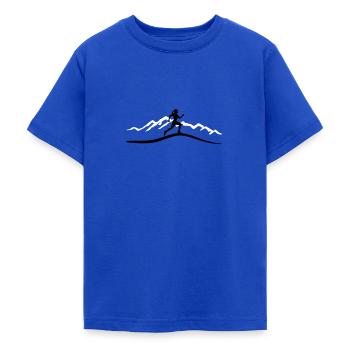 Laufen, Läuferin und Berge - Teenager T-Shirt - Royalblau - Vorne - AI Model Teenager Male light (155cm)