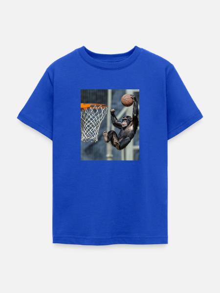 Schimpanse Basketball - Teenager T-Shirt - Royalblau