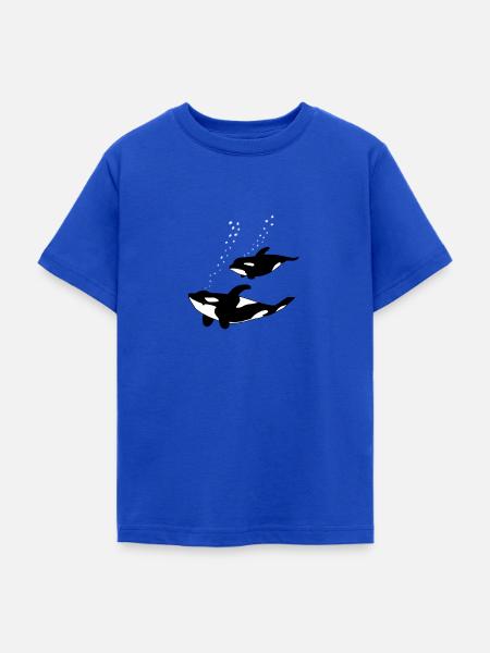 Orca Mutter mit Kind - Teenager T-Shirt - Royalblau