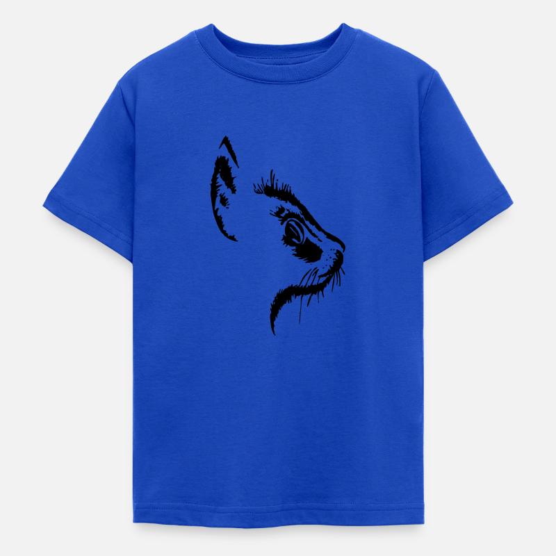 Tête de chat 2- visage de chat - T-shirt Ado - bleu royal