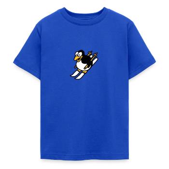 pinguin_ski_022011_i_3c - Teenager T-Shirt - Royalblau - Vorne - AI Model Teenager Male light (155cm)