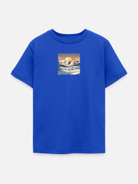 Winterberg mit Sonne - Teenager T-Shirt - Royalblau