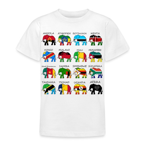 ELEFANTEN AFRIKAS mit Flaggen - Teenager T-Shirt