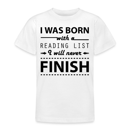 0191 Læseliste | Bog | Bogelskere | Bøger - Teenager-T-shirt