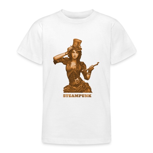 Steampunk Frau Zylinder - Teenager T-Shirt