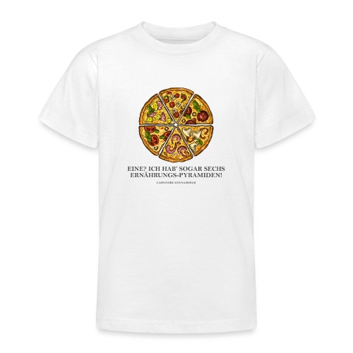 Ernährungspyramide aus Pizza - Teenager T-Shirt