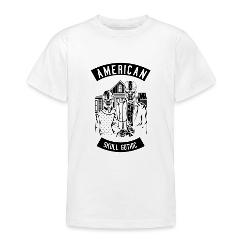 American Skull Gothic - Svart - T-shirt tonåring