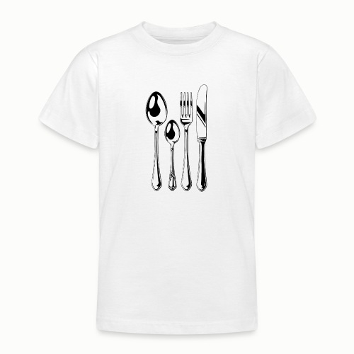 Cutlery Set black - Teenage T-Shirt
