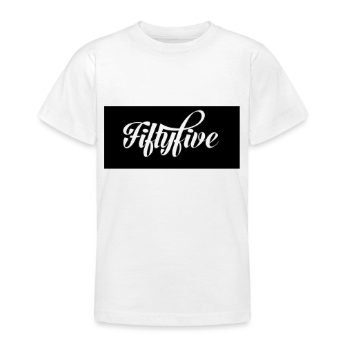Fiftyfive -teksti valkosita mustalla - Nuorten t-paita
