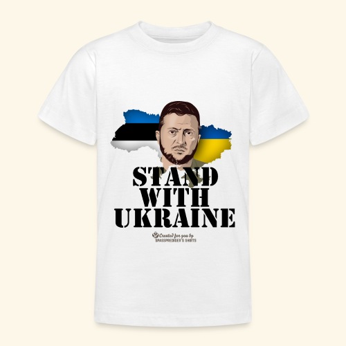 Selenskyj T-Shirt Estland Stand with Ukraine - Teenager T-Shirt