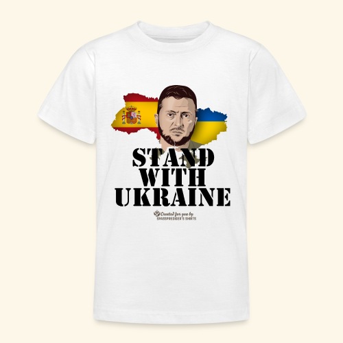 Ukraine Spanien Unterstützer T-Shirt Design - Teenager T-Shirt