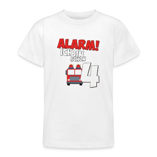 Feuerwehrauto 4. Geburtstag Jungen 4 Jahre - Teenager T-Shirt