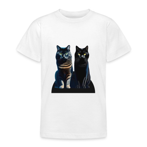 2 chats gris et noir - T-shirt Ado