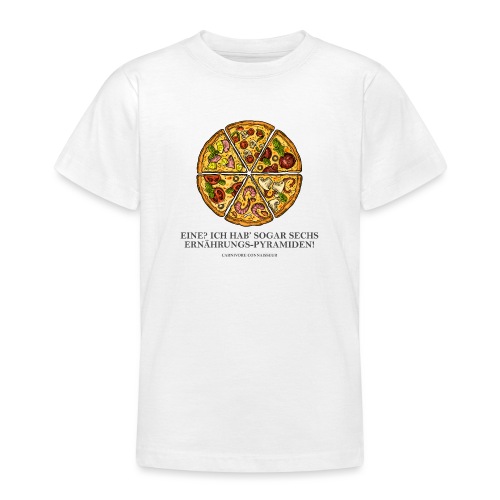 Ernährungspyramide aus Pizza - Teenager T-Shirt