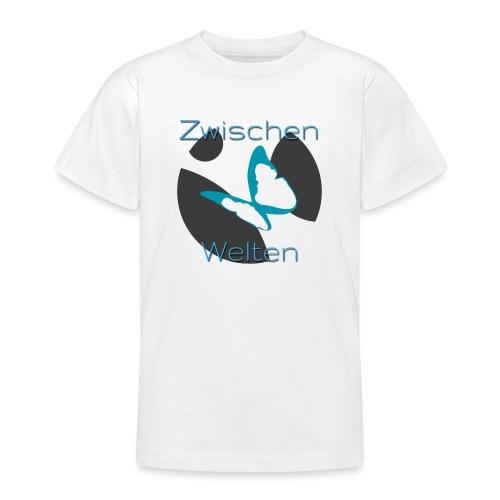 Zwischen-Welten Logo mit Schrift - Teenager T-Shirt