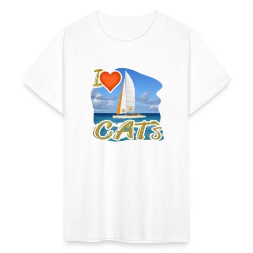 I Love CAT`s - Catamaran / Katamaran - Teenager T-Shirt