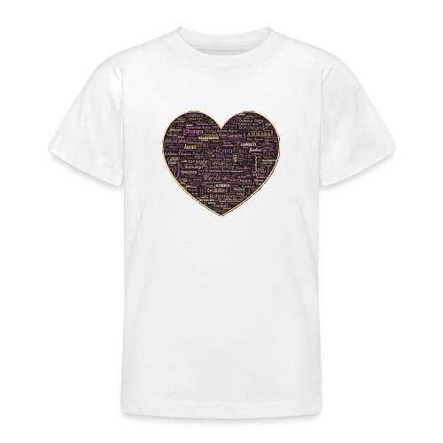 Heart Dark-Clans Roma -Gypsy Tribes Word Art Cloud - Teenager T-Shirt