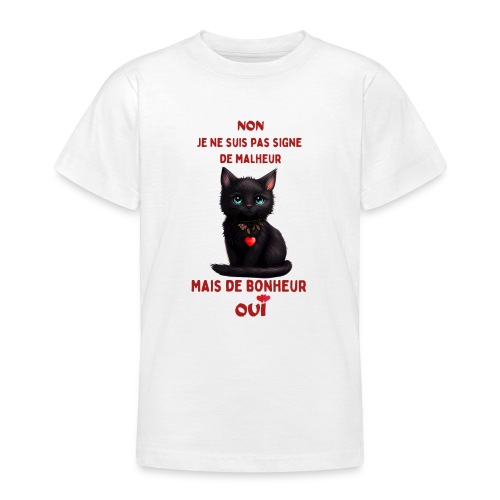 Chat noir du bonheur 1 - T-shirt Ado